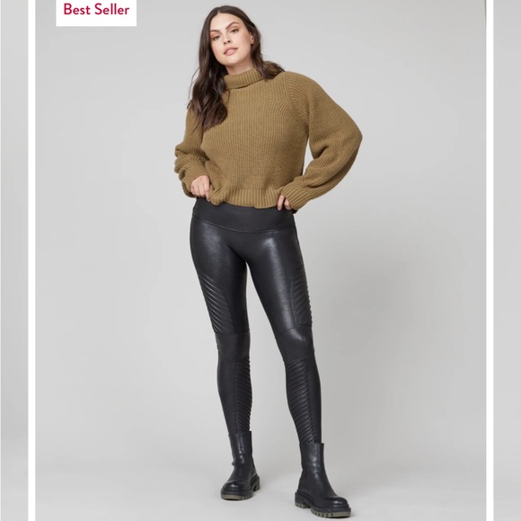 SPANX Pants - Spanx Faux Leather Moto Leggings Tights - Excellent condition, Small